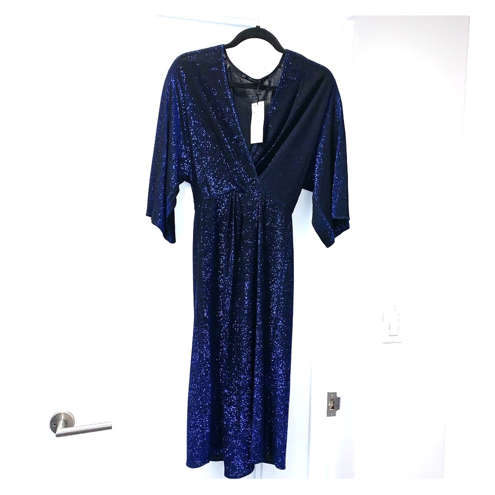 ZARA blue shiny dress